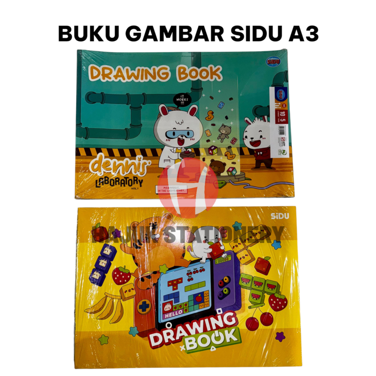 (1 PACK CONTENTTS = 5) Sidu A3 DRAWING BOOK บรรจุ 10 แผ่น Sinar Dunia - DRAWING BOOK A3