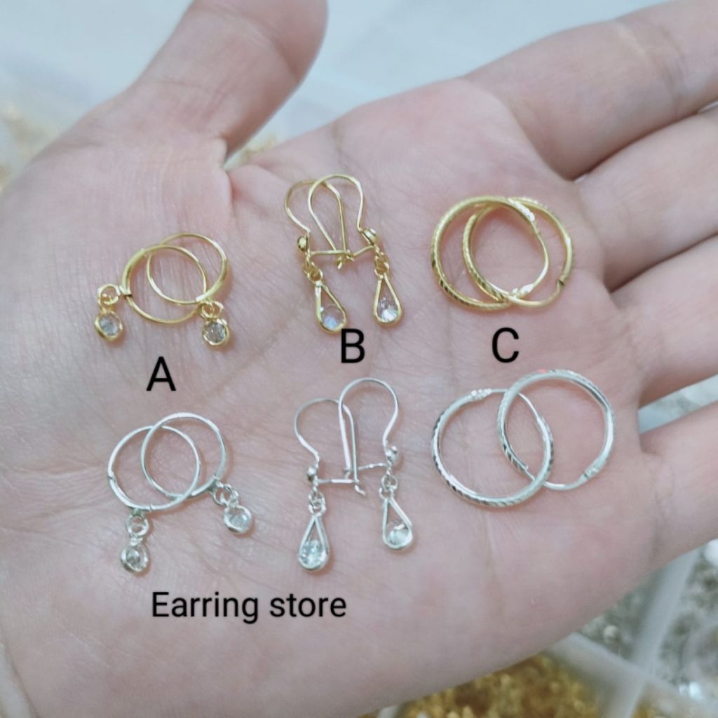 925 SILVER CHILDRENS EARRINGS GOLD PLATED AESTHETIC EARRINGS