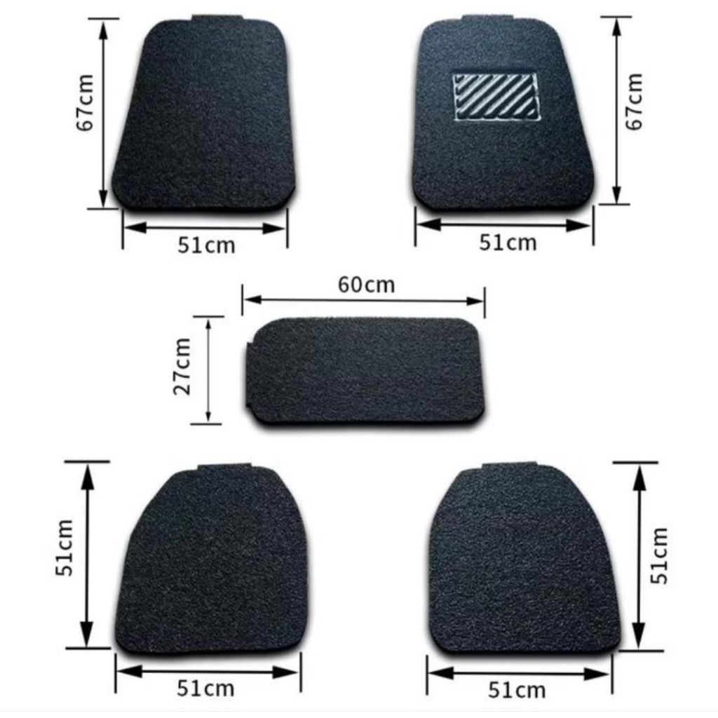 5 ชิ้น 2 แถวเสื่อรถ I 16 มม. PVC วุ้นเส้นก๋วยเตี๋ยว I กันลื่น - Universal Fit