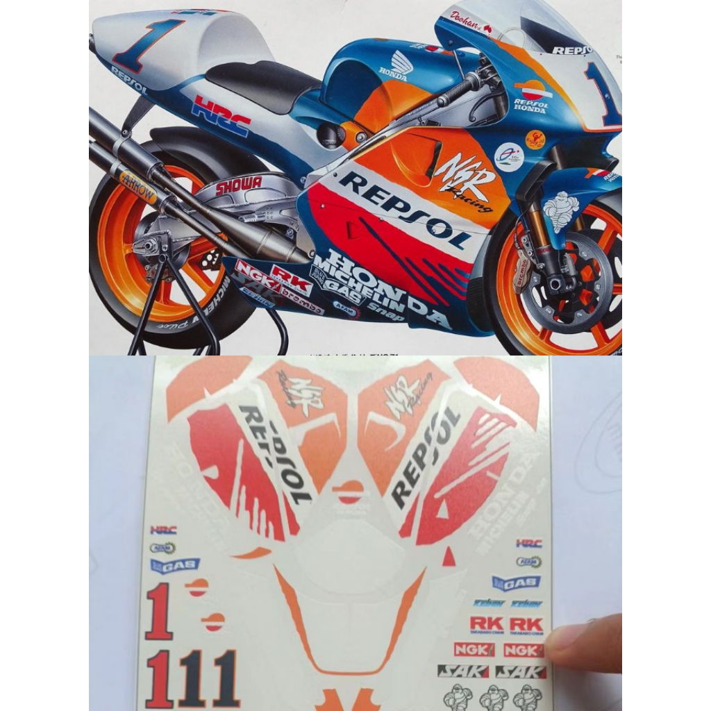 รูปลอก Honda NSR 500 1998, Mick Doohan 1/12 รูปลอกไม่ตัด