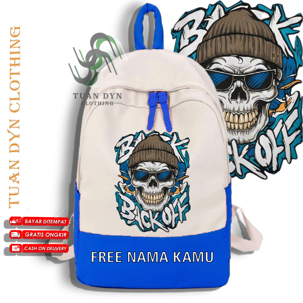 Cool Kids Bags / Back Off Skull School Bags / Cool Kids School Bags ฟรีชื่อที่กําหนดเอง