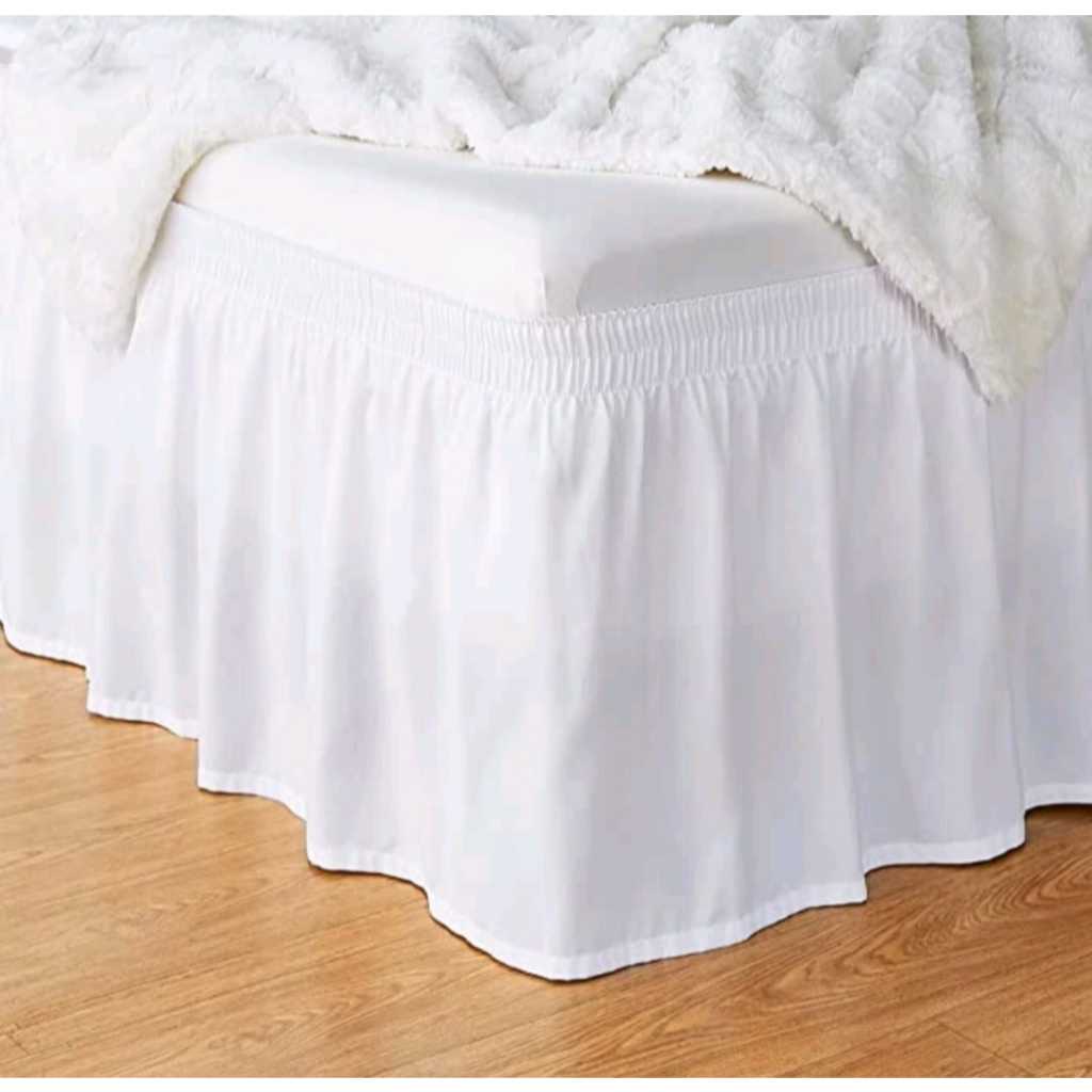 PLAIN BED SKIRT WITH TASSELS UNDER THE MATTRESS 30cm MATTRESS HEIGHT