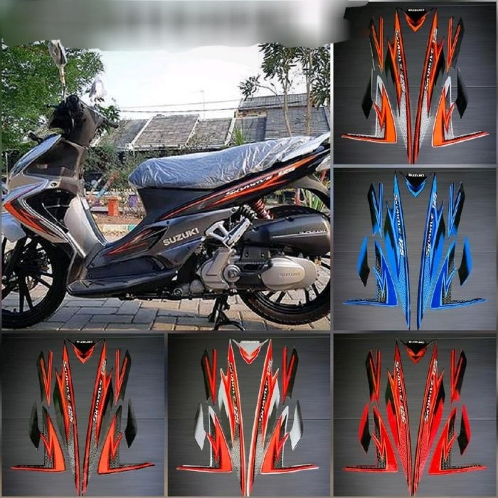 Striping Lis สติกเกอร์มาตรฐาน Original Suzuki Skywave 125 2008 2009 สติกเกอร์ Skywave สติกเกอร์เดิม 