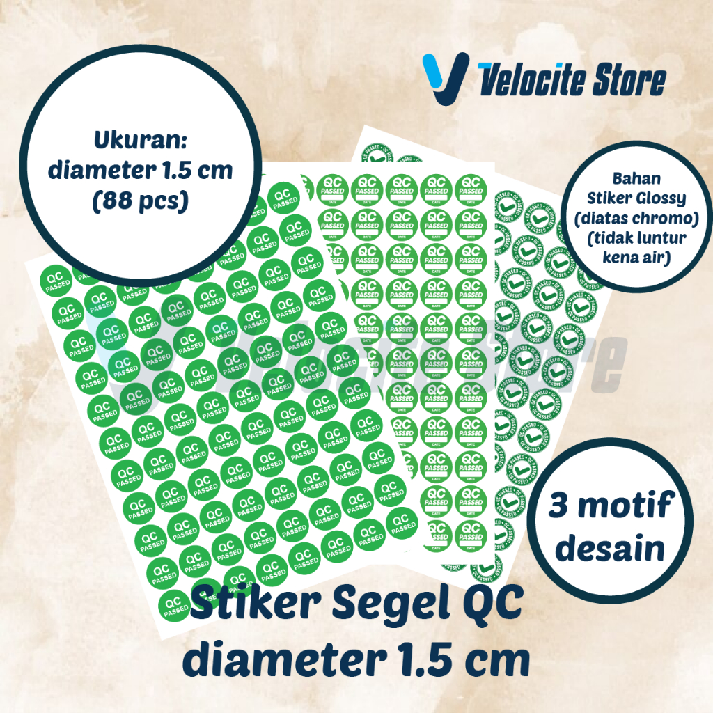 สติ๊กเกอร์ QC CHECKED, สติ๊กเกอร์ QC PASSED, ฉลากควบคุมคุณภาพ, สติ๊กเกอร์ทําขนมปัง (88 ชิ้น)