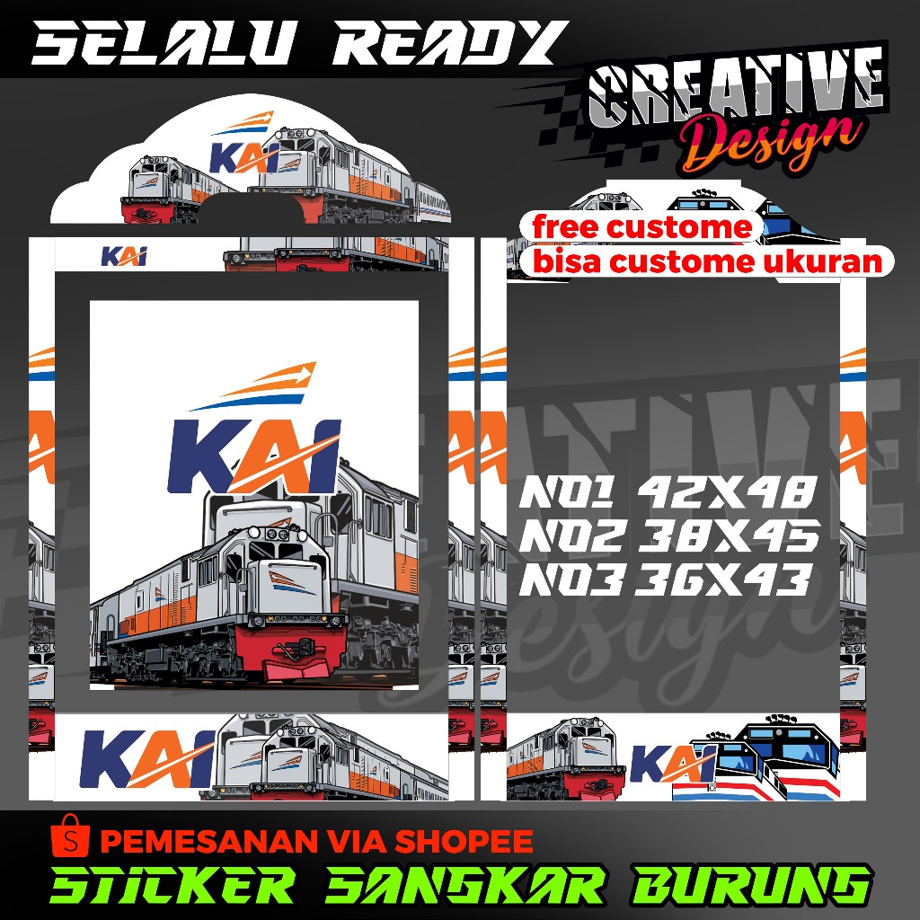 PT KAI ANTI-FADE DECAL STICKER/FAN-MODEL BIRD CAGE STICKER