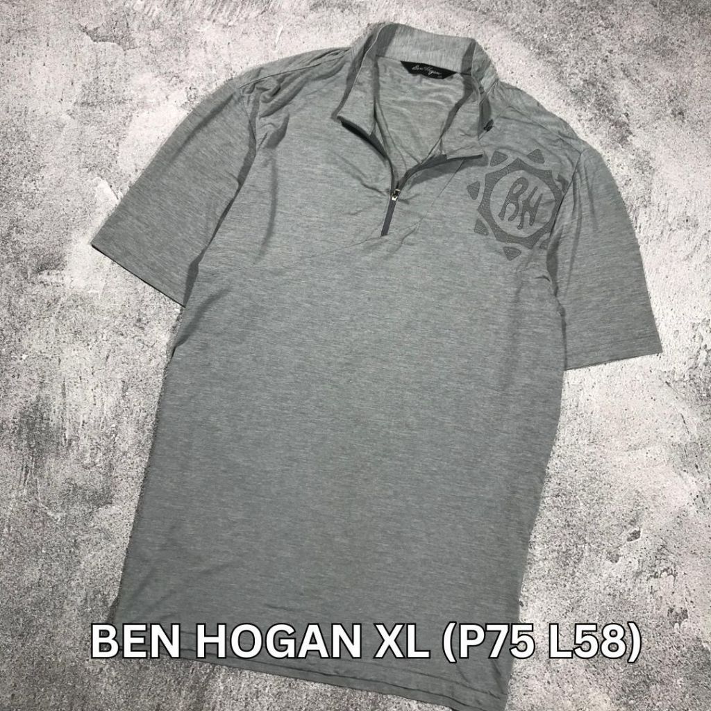 BEN HOGAN Golf เสื้อโปโลสีเทา เสื้อคอปก เสื้อเทนนิส Padel Dryfit