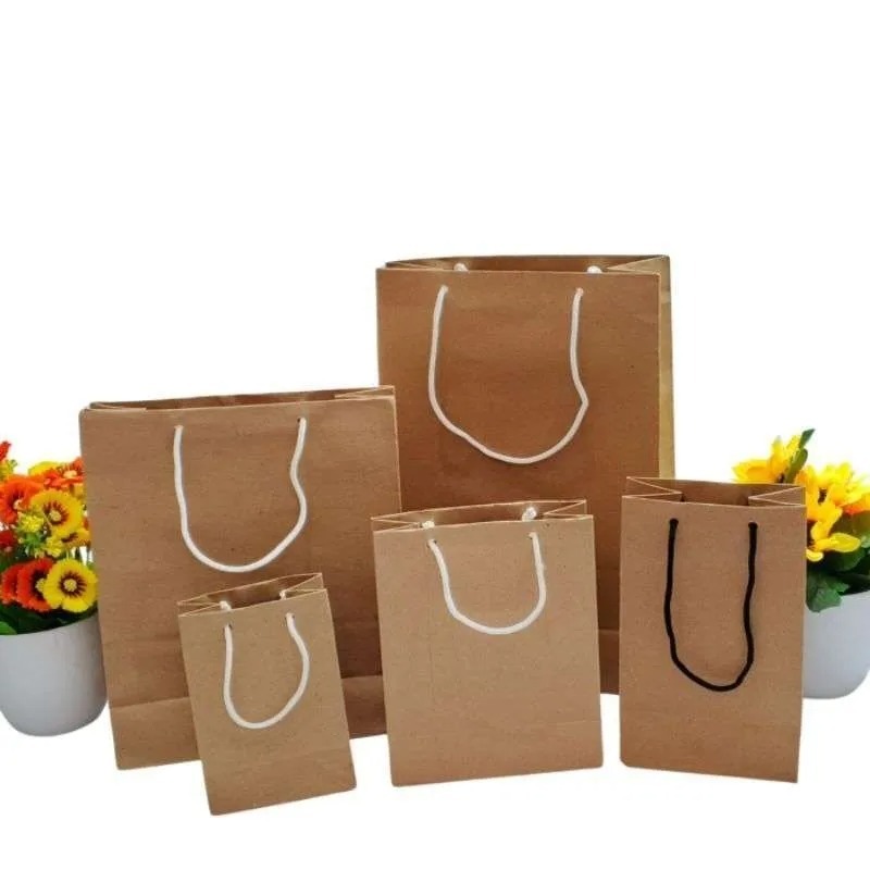 PAPER BAG COLLAR ALL SIZES / GIFT HAMPERS BAG / PAPER BAG WITH THICK KRAFT STRAP / SOUVENIR BAG / KR