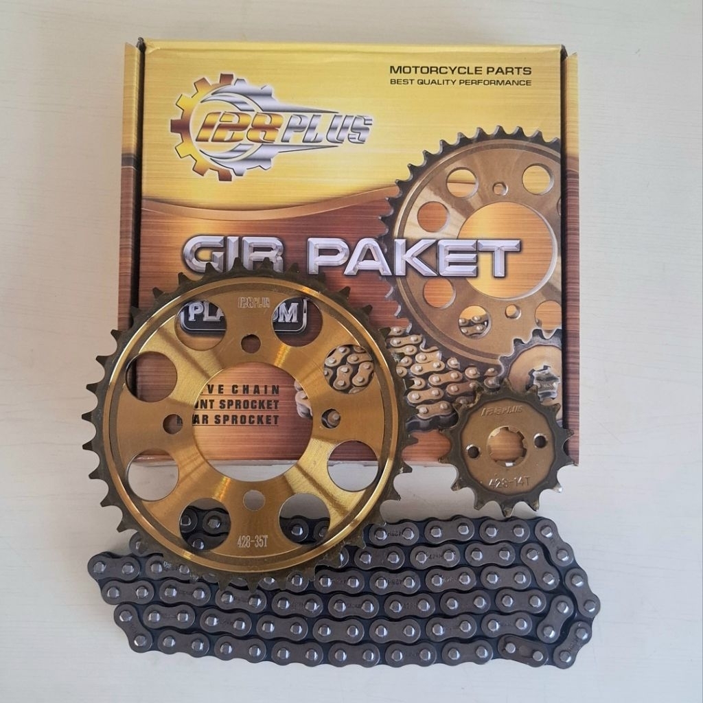ชุดเกียร์ Smash 110 Lama Shogun 125 SP FL Shogun 110 Old - ชุดเกียร์ + โซ่ (14 T 35 T / 428H-100L)