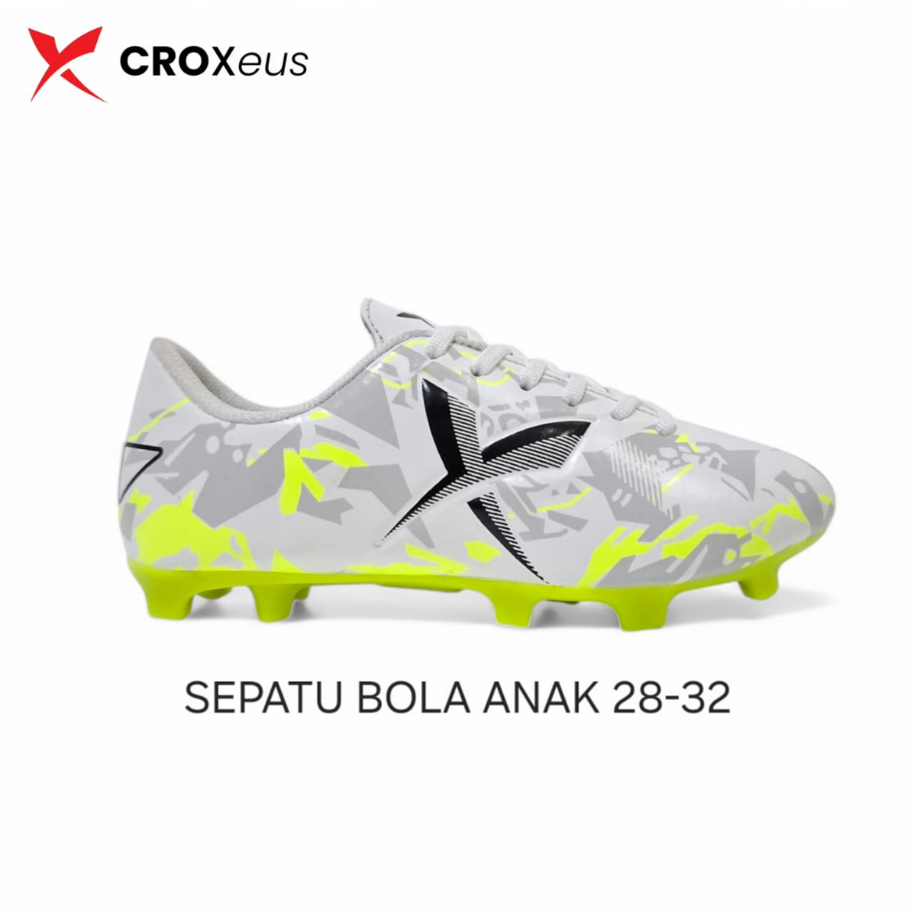 CROXEUS - รองเท้าฟุตบอลเด็ก Vulcan Fg ดั้งเดิมขนาด 28 29 30 31 32