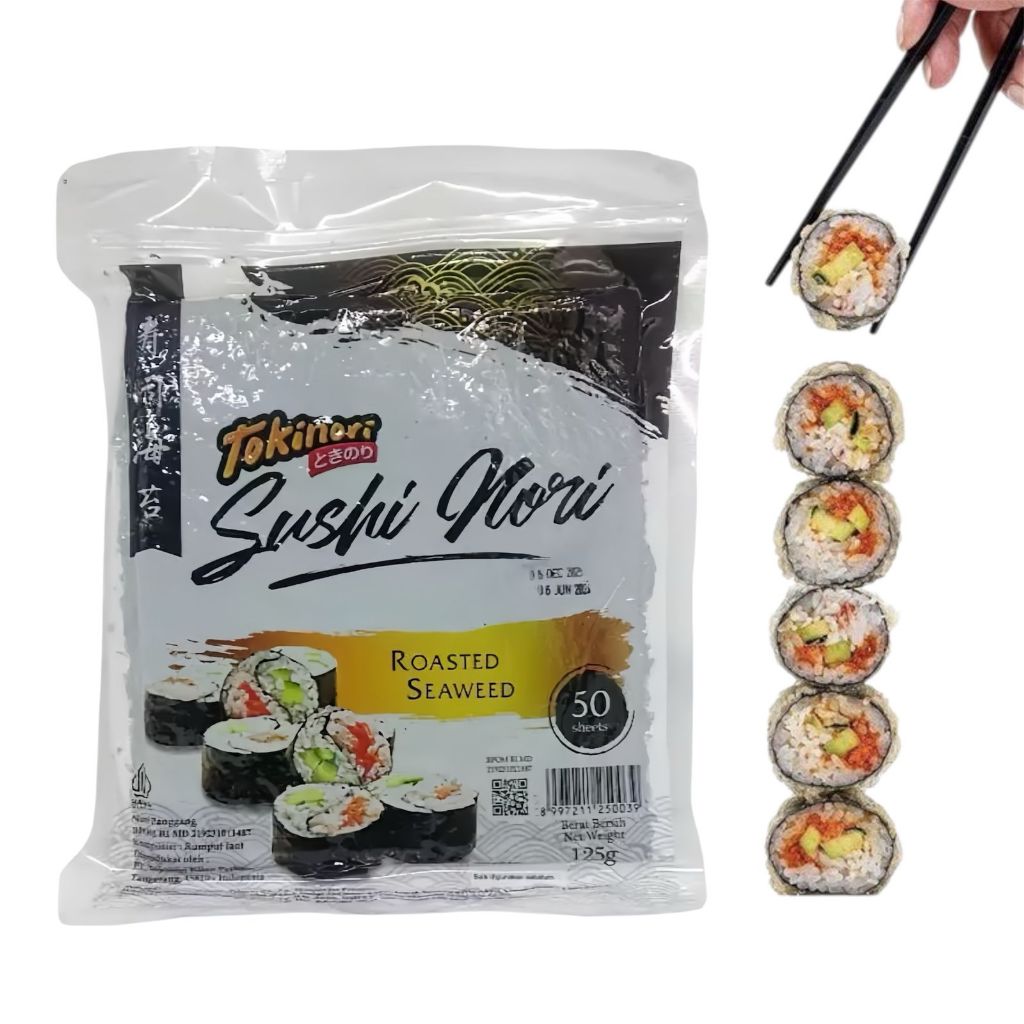 TOKINORI 50 แผ่น - SUSHI NORI - น้ํามันตะไคร้หอม - NORI สําหรับ TACO SUSHI, CONE SUSHI, SUSHI NORI S