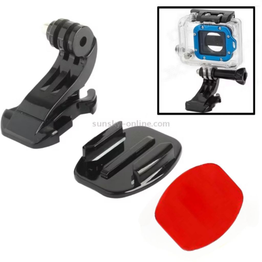 ตัวยึดแบบแบนและ j-hook - ตัวยึดหมวกกันน็อค j-hook 3m สําหรับ gopro - xiaomi yi - bpro - bcare - sbox
