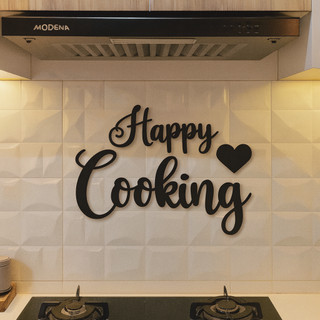 Kreasikayukuu Hiasan Dinding Dapur Happy Cooking Walldecor Rumah Estetik Bahan Plywood Tebal 5mm