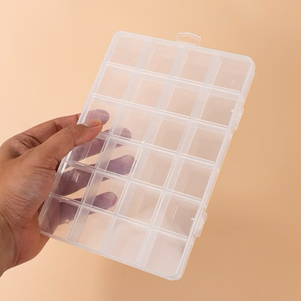 GRID BOX 24 ช่องกล่องเครื่องประดับถาวร Divider MONTE BEADS แก้ว BEADS | กล่องลูกปัด 24 ช่อง