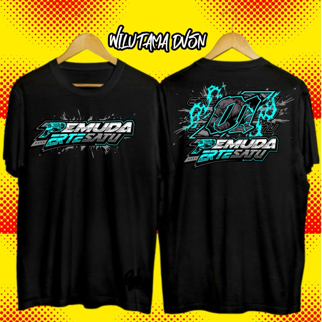 ERTE YOUTH เสื้อยืด RACING DESIGN Racing Design เสื้อฟรีสติ๊กเกอร์-PEMUDA RT RW ผ้าฝ้าย PE นุ่ม 24 ว