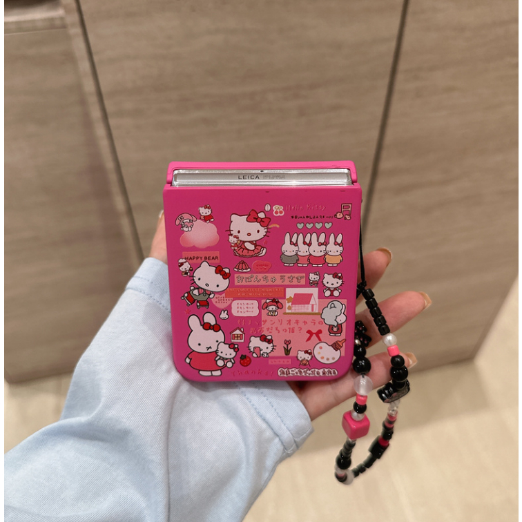 Rose Red Rabbit Katie OPPO FIND N3 FLIP เคสโทรศัพท์ SAMSUNG FLIP 7 พับ OPPO FIND N2 FLIP สร้อยข้อมือ