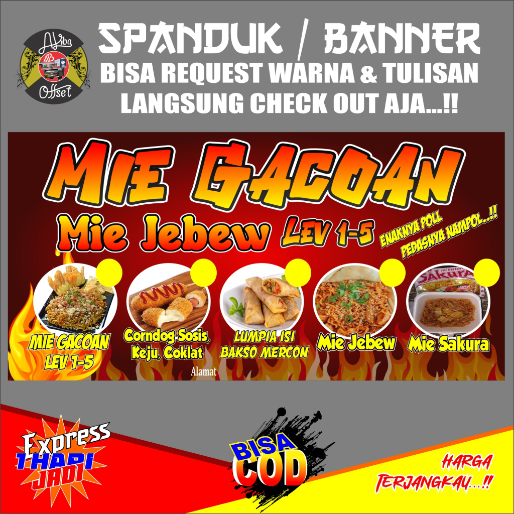 GACOAN 2 NOODLE BANNER, GREAT, AFFORDABLE, SPICY 12060