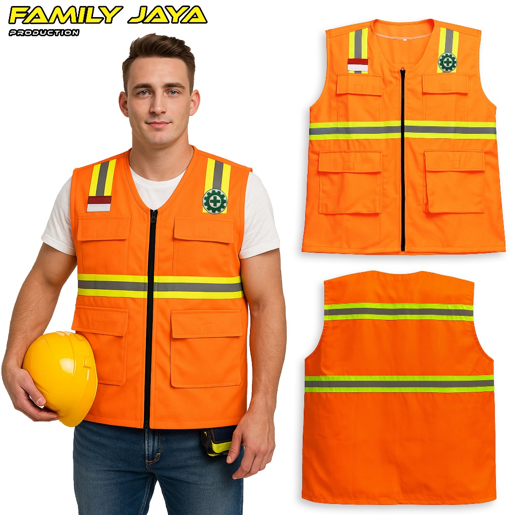 SAFETY VEST FIRST K3 FIELD VEST SAFETY VEST PROJECT VEST DRILL MATERIAL - SAFETY VEST K3 ORANGE