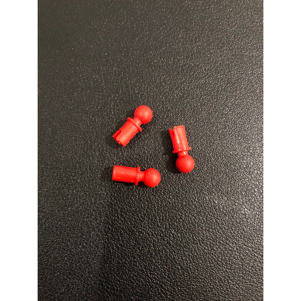 Lego Parts - 6628a - Red, Technic Pin พร้อมสันแรงเสียดทานและ Towball พร้อมรูพินกลม