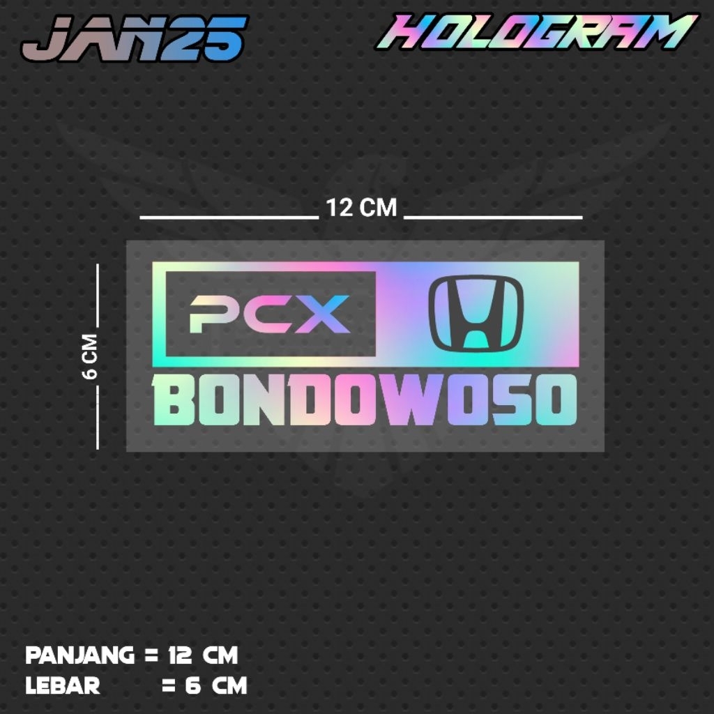 สติ๊กเกอร์ตัด PCX BONDOWOSO / JAN25 JTR