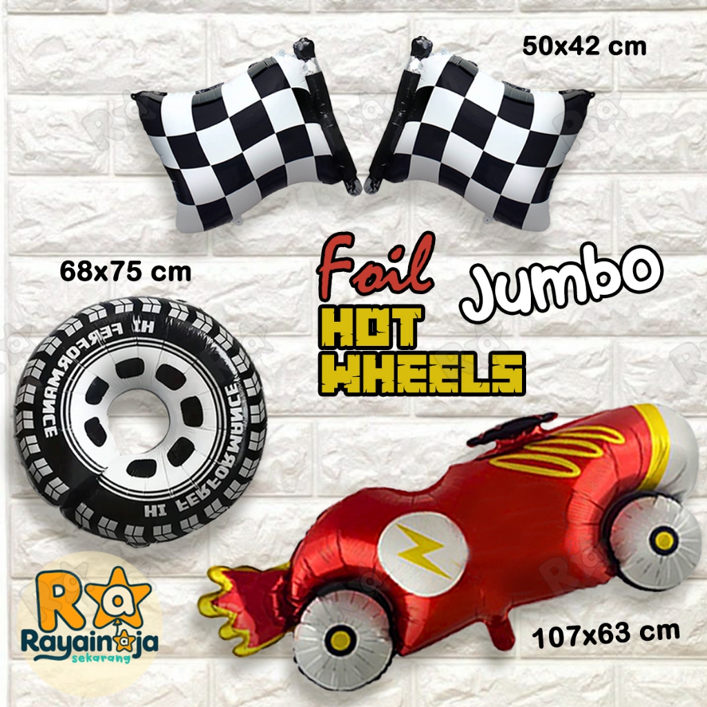Rayain Aja - ลูกโป่งฟอยล์ธีม Hot Wheels / ลูกโป่งธีมตัวละครรถ Hot Wheels
