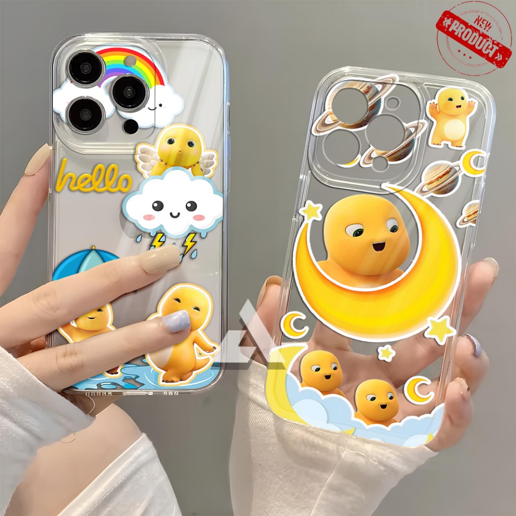 CLEAR CASE GLOSSY สําหรับ Motorola G34 5G / G45 5G - cute new yellow Dino Nailong Motif - NF127 - OT