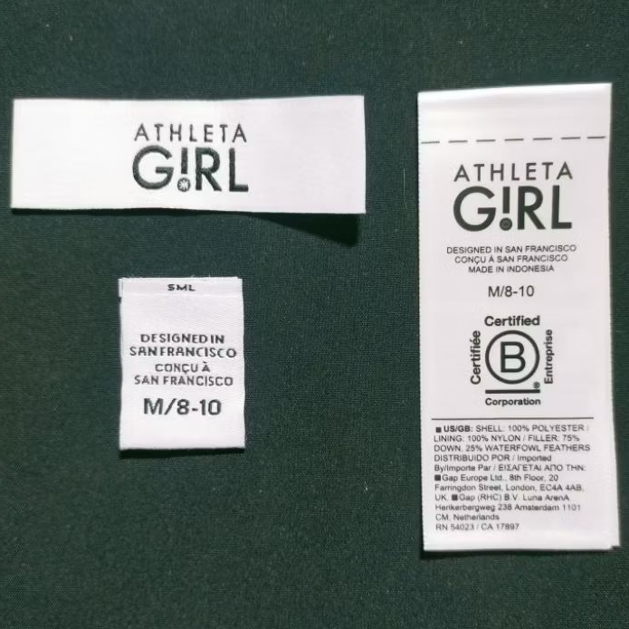 ป้ายป้ายป้ายชุดแบรนด์ tag athleta girl