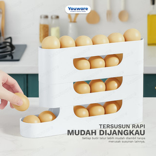 Youware - Bitto Tempat Telur Dispenser / Kotak Telur (Ramah penyimpanan di kulkas) BPA FREE