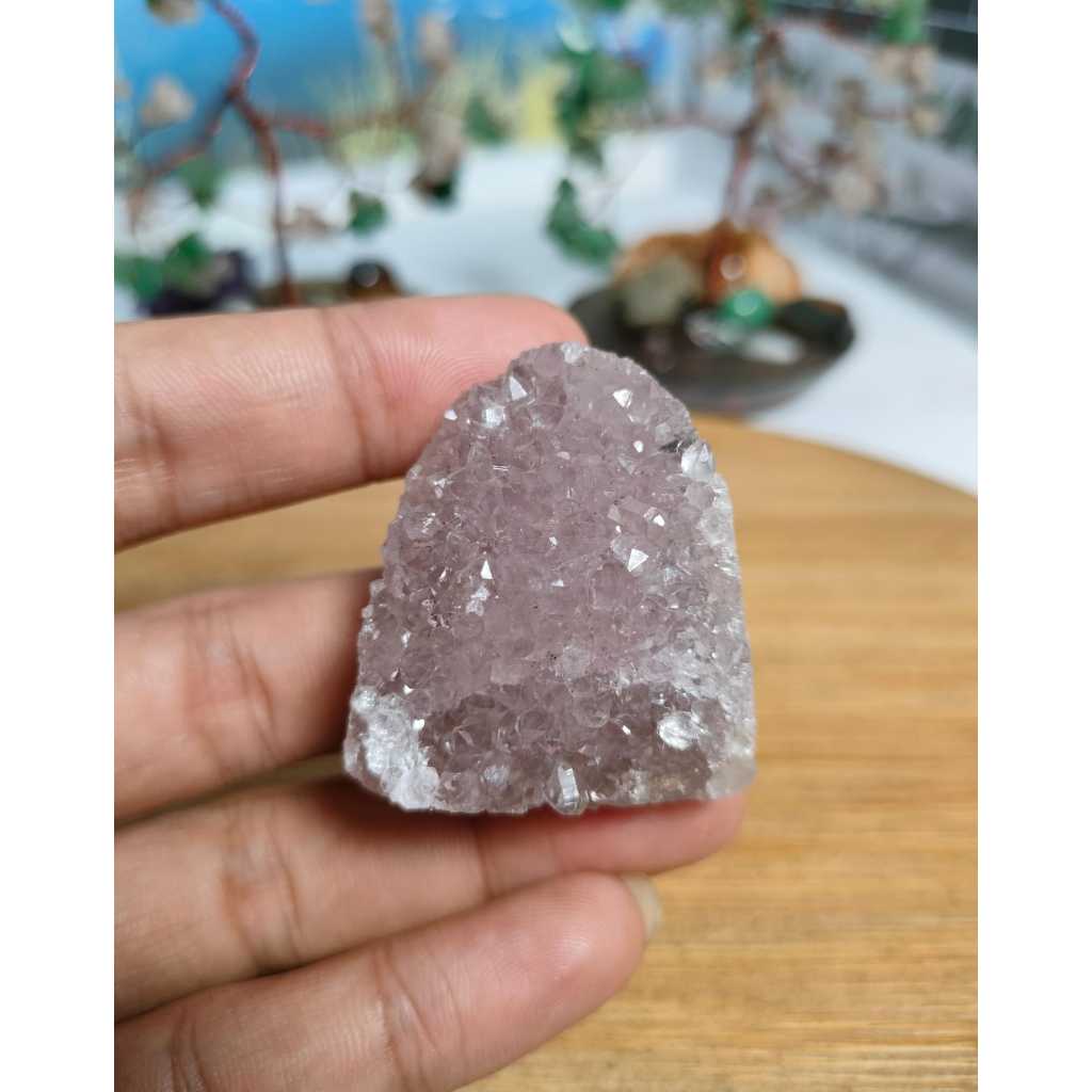 Natural Color Amethyst Quartz Druzy Cluster Small Geode (3)