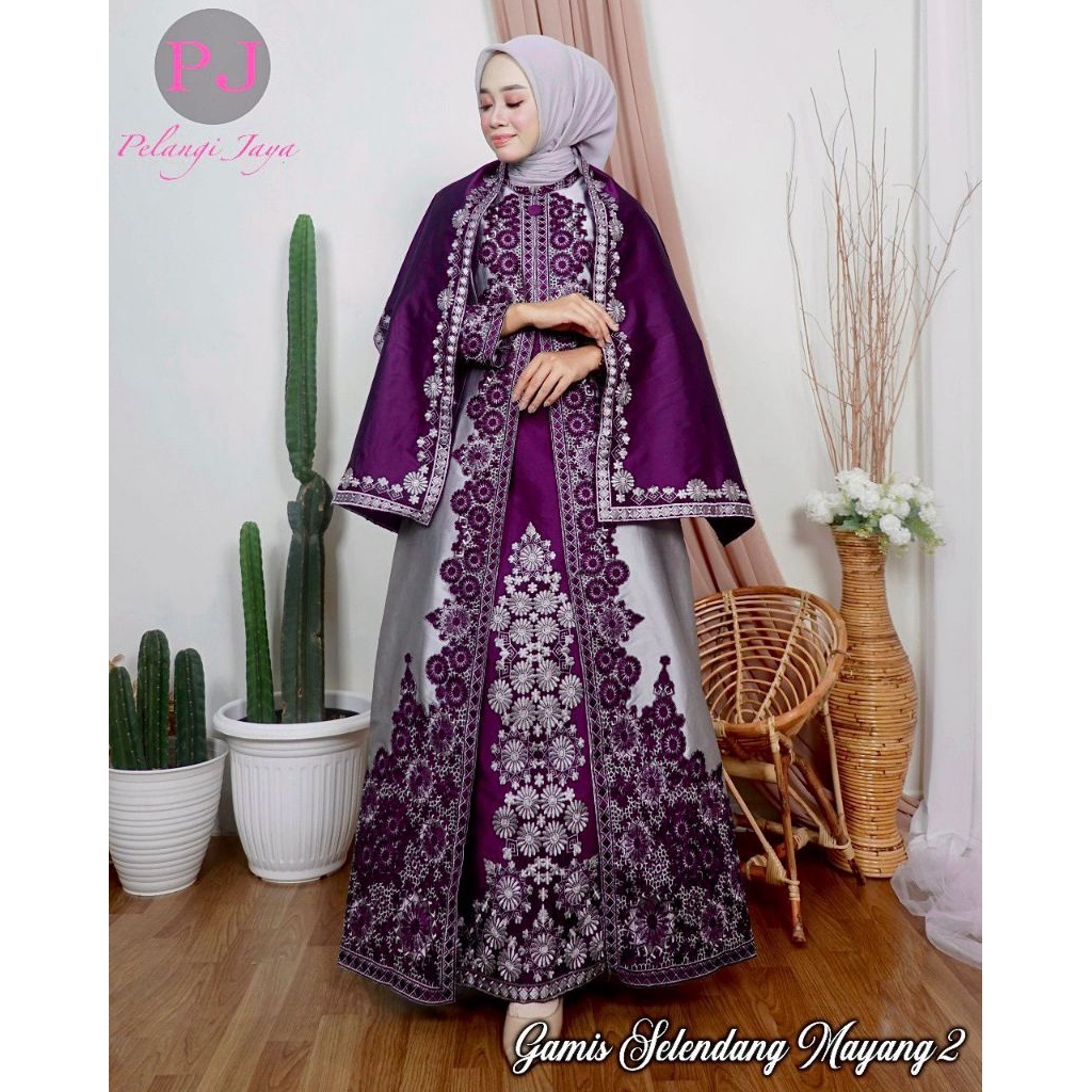 /MAYANG SHAWL GAMIS (EXCLUSIVE EMBROIDERED SHAWL GAMIS + SHAWL) PARTY EMBROIDERED GAMIS//INVENTMENT 