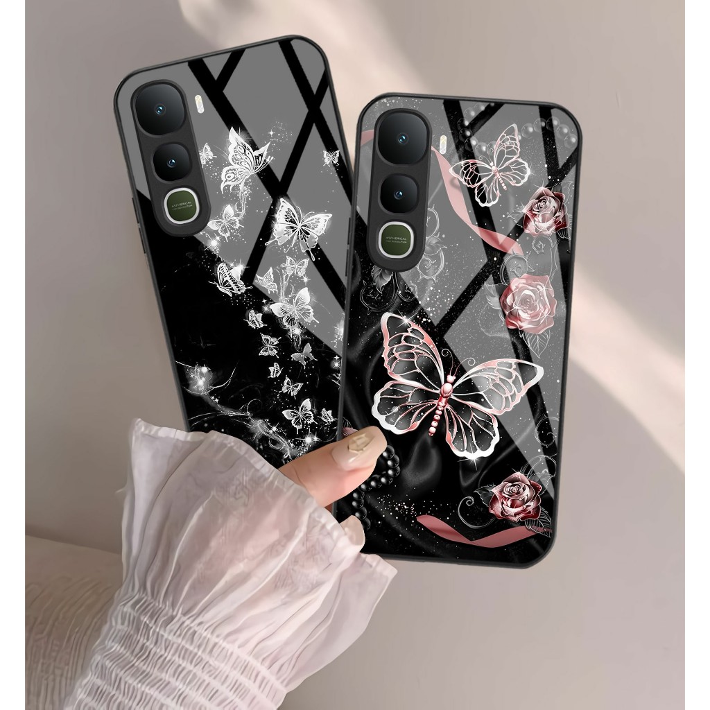 {F718} VIVO Y400 Glass Softcase - VIVO Y400 HP Casing - เคส VIVO Y400 NEW CAMERA PROTECTOR