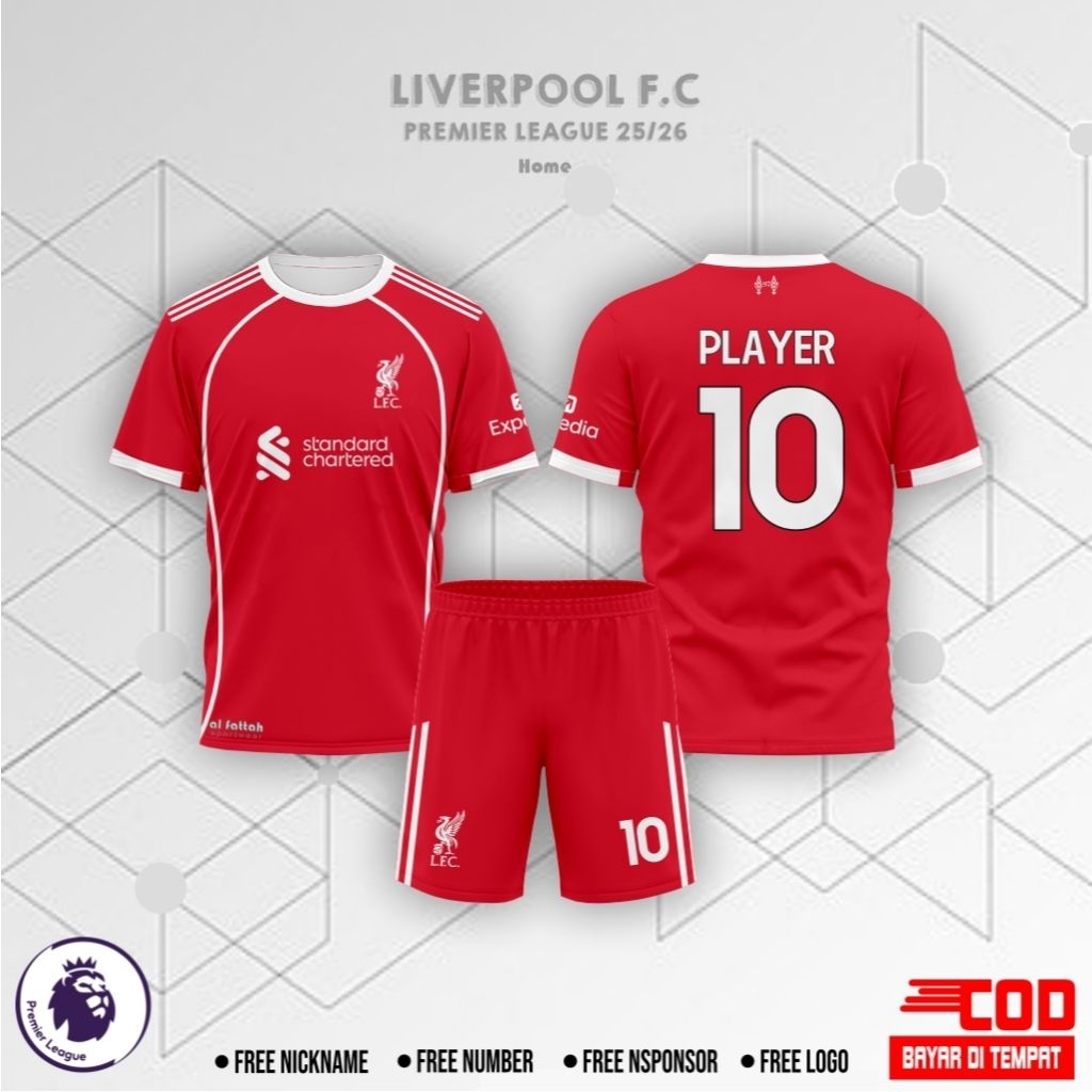 ใหม่ล่าสุด L1V3RP00L FC H0M3 JERSEY 2025-2026 CUSTOM NAME สําหรับ CHILDREN & ADULTS FULL PRINTING PR