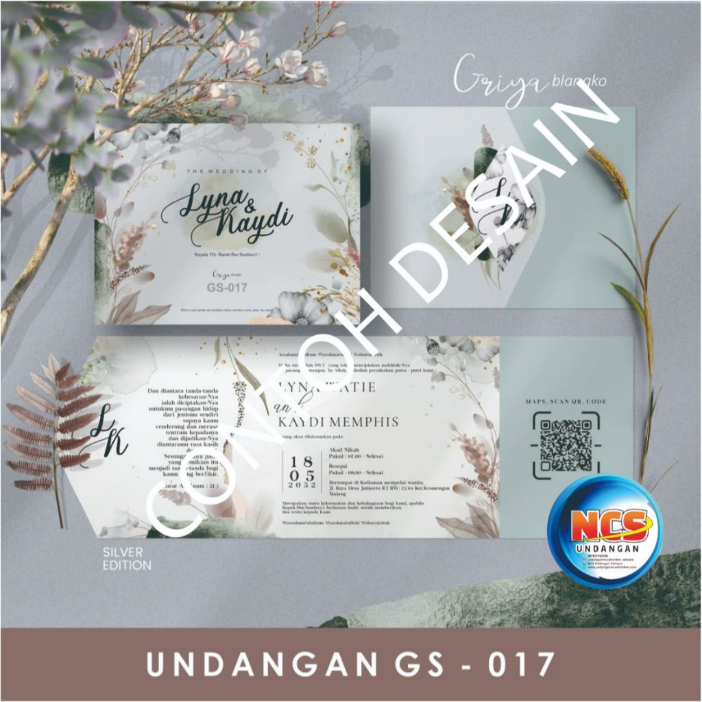 GS 017, Gariya Silver 017, GS17, GS017,เปล่าเชิญงานแต่งงาน