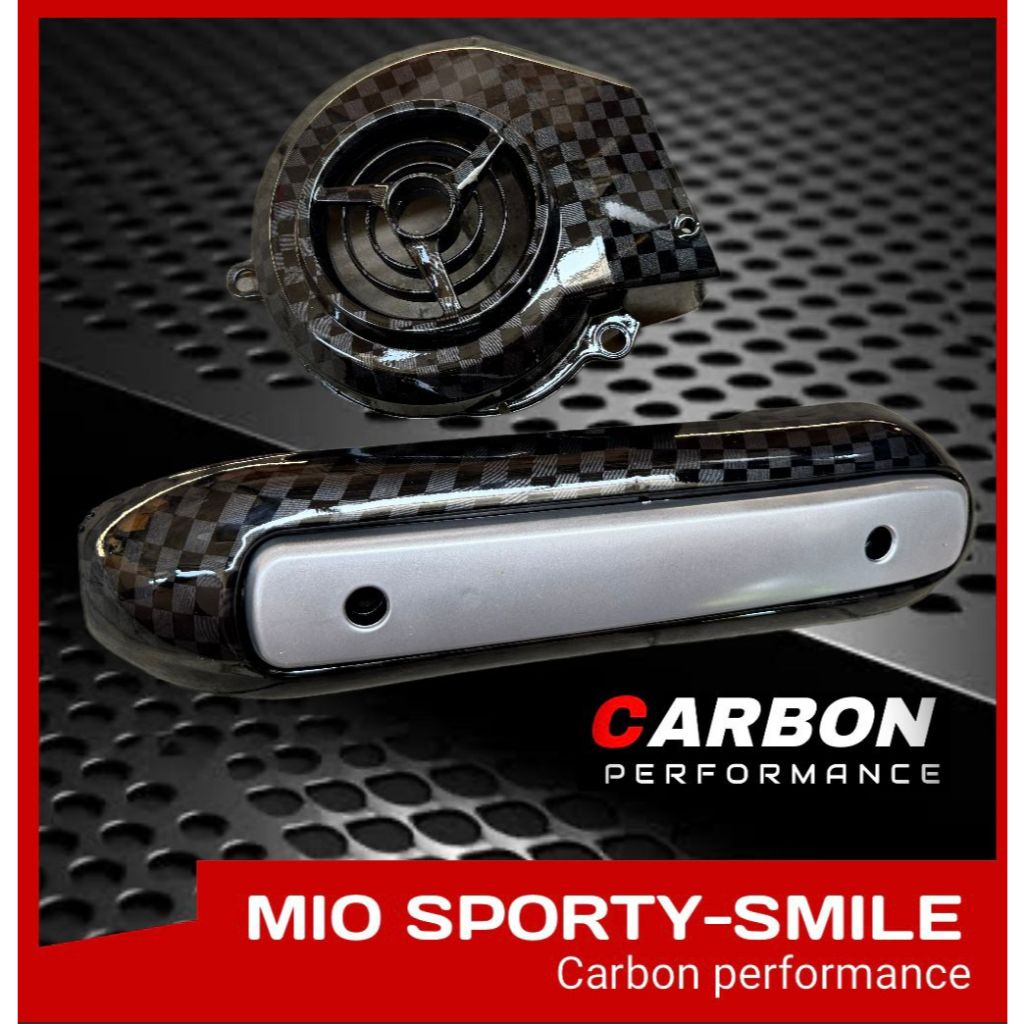 แพคเกจ 2 ชิ้น MUFFLER และฝาครอบพัดลมสําหรับ MIO SMILE คาร์บอน CHASISS SUPER OLD ฝาครอบพัดลมสําหรับ MIO CARBON MIO SPORTY MIO SMILE คาร์บอนประสิทธิภาพ VARIATIONS