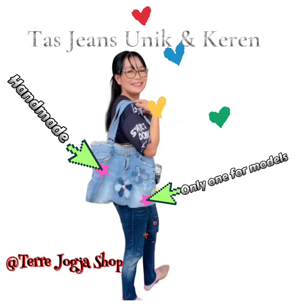 กระเป๋า Terre Jeans (เฉพาะรุ่น)/Handmade/Unique Jeans bag/Denim Tote bag