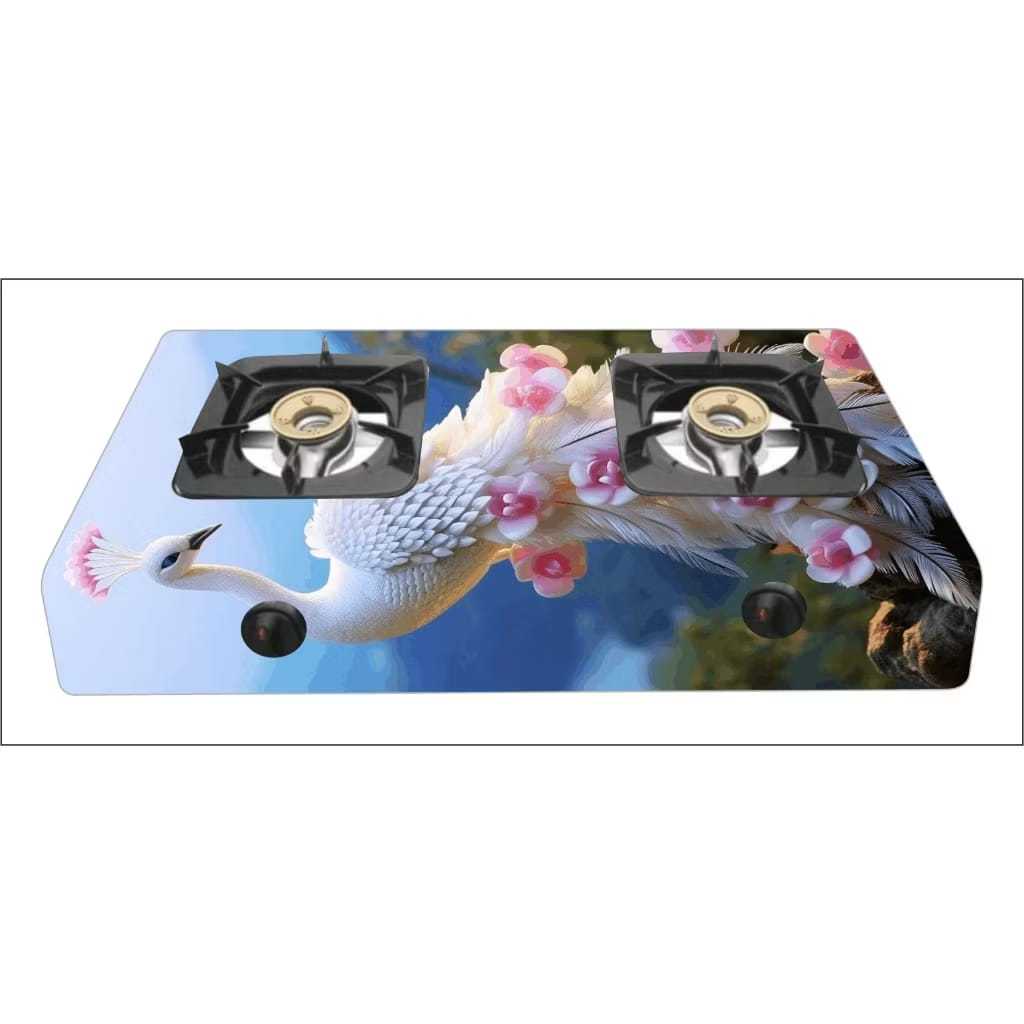สติ๊กเกอร์ 2-BURNER GAS STOVE พร้อม PEACOCK MOTIF