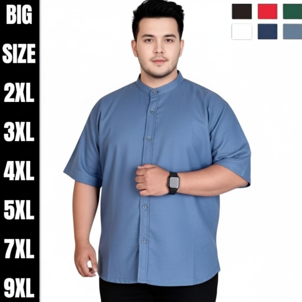 KEMEJA เสื้อเชิ้ตผู้ชายจัมโบ้ธรรมดา 9XL 7XL 5XL 4XL เสื้อเชิ้ตผู้ชายธรรมดา ML XL