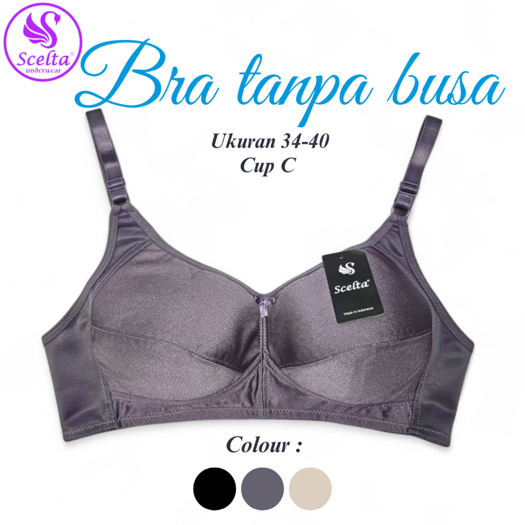 บราไม่เสริมฟองน้ํา - Cup C Size 34-40 | Full Cup Plain Motif Hook 2 | ชุดชั้นในเซลต้า