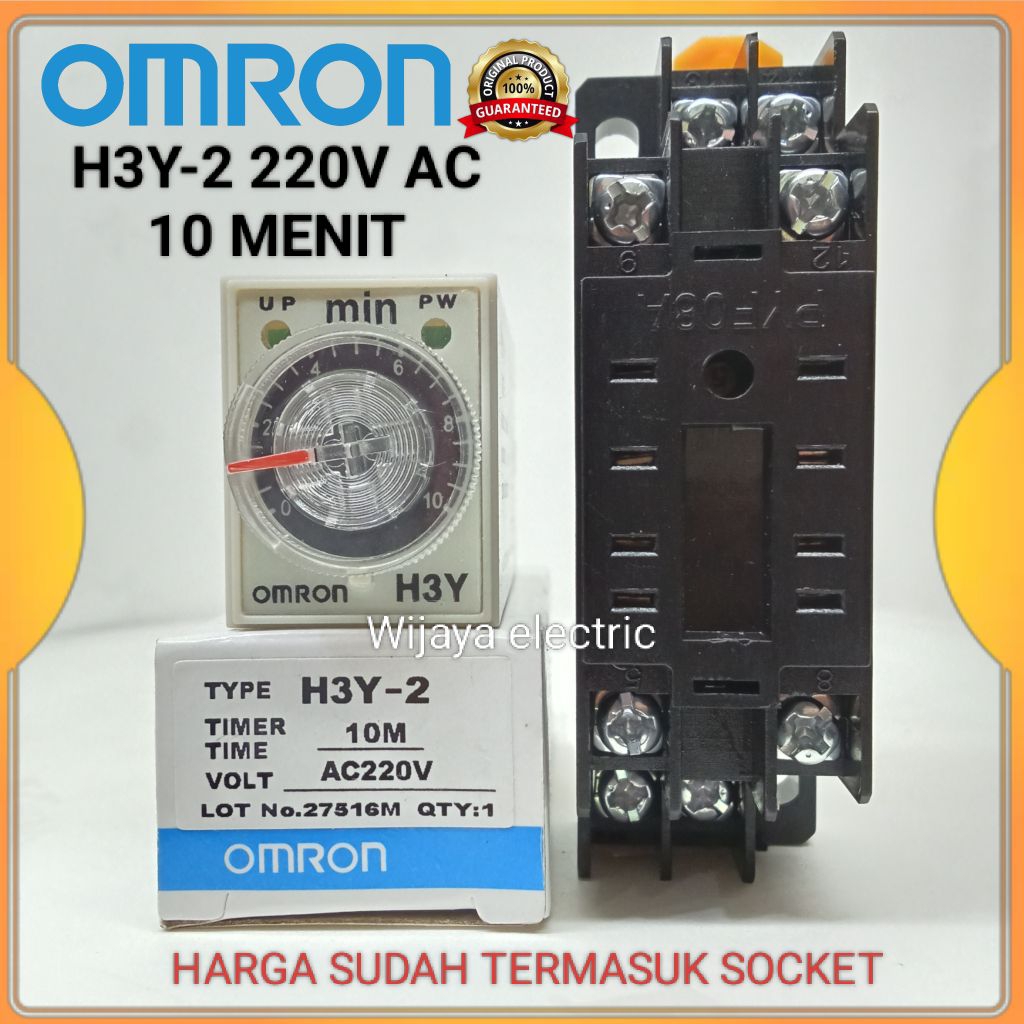Omron H3Y-3/ h3y2 220vac Timer 10 นาที 8pin พร้อมซ็อกเก็ต