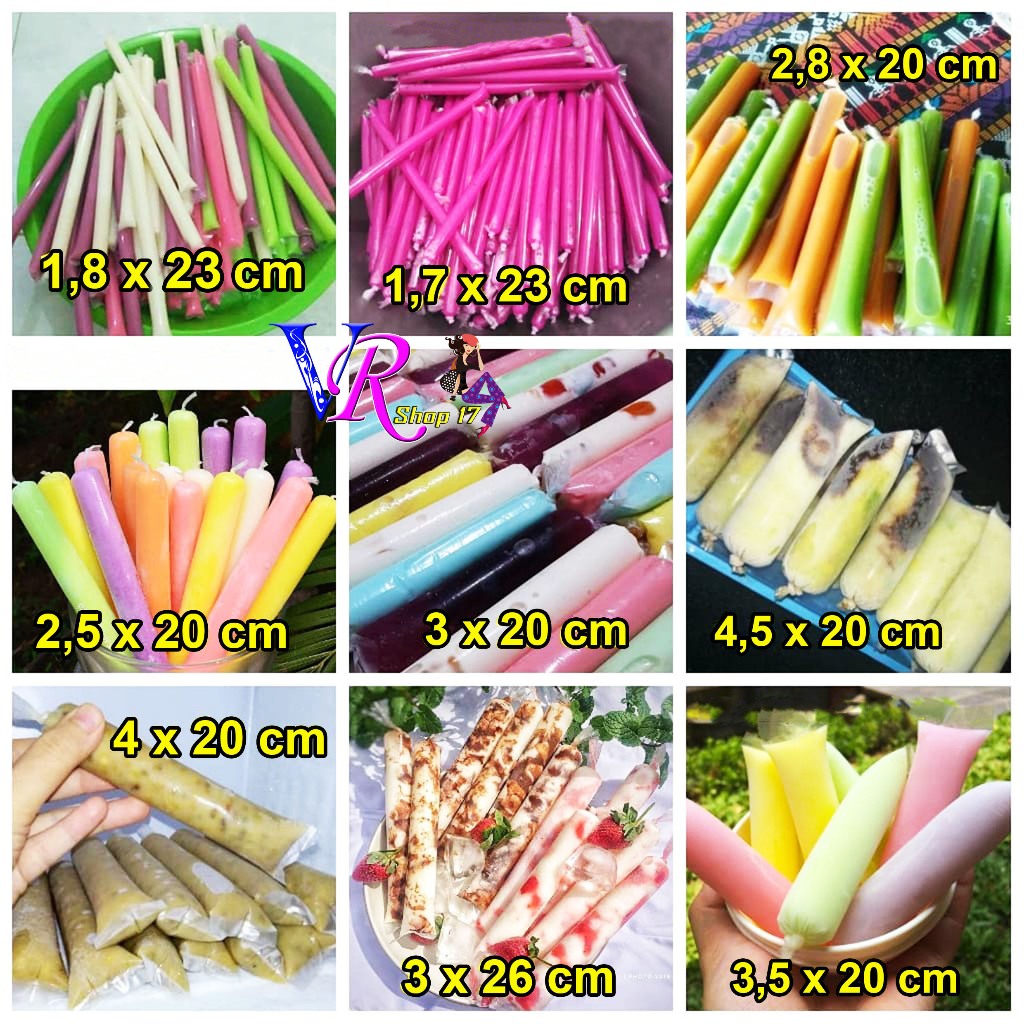 LILIN Mambo Ice Cream Plastic ขนาดต่างๆ / ไอศกรีมธรรมดา ขนาด 1.8x32 ซม. / 1.8x28 ซม. / 2.5x20 ซม. / 