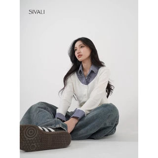 KEMEJA SIVALI Yuki Stripe Collar - เสื้อเชิ้ตชั้นลายทาง - เสื้อเชิ้ตแขนยาวผู้หญิง | 075