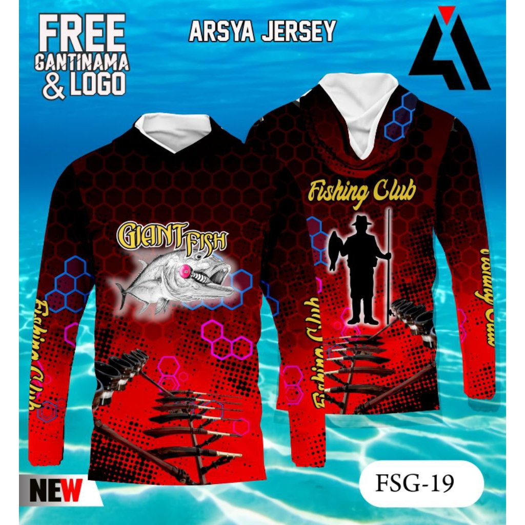 FULL PRINT FISHING JERSEY พร้อมการออกแบบฟรี ฟรี NICKNAME โลโก้ฟรี ETC