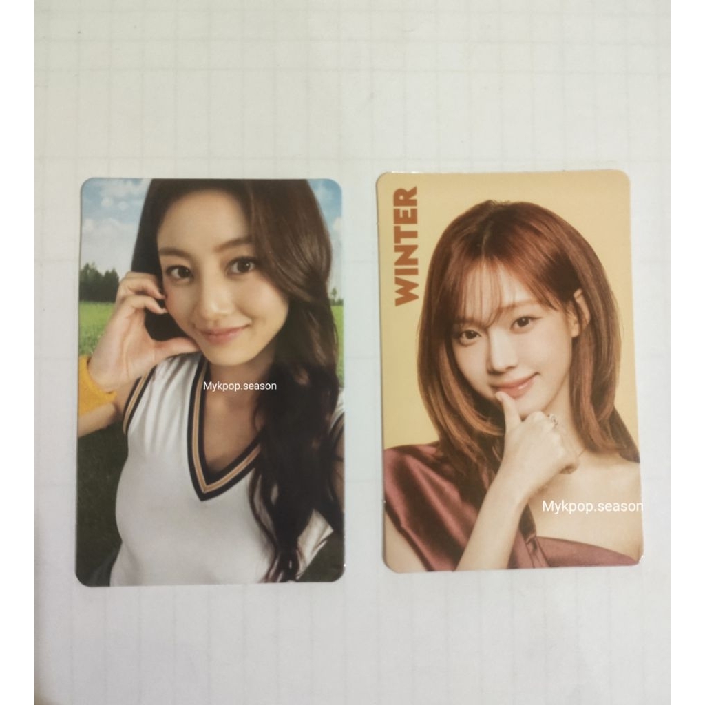 ขาย Photocard Jihyo สองครั้งและฤดูหนาว Aespa x Nabati Good Condi ความเสียหายด้วยขาย Teh Pucuk Harum 