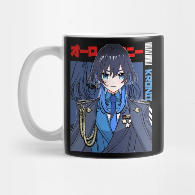 Ouro Kronii พร้อมแก้ว Hololive Uniform