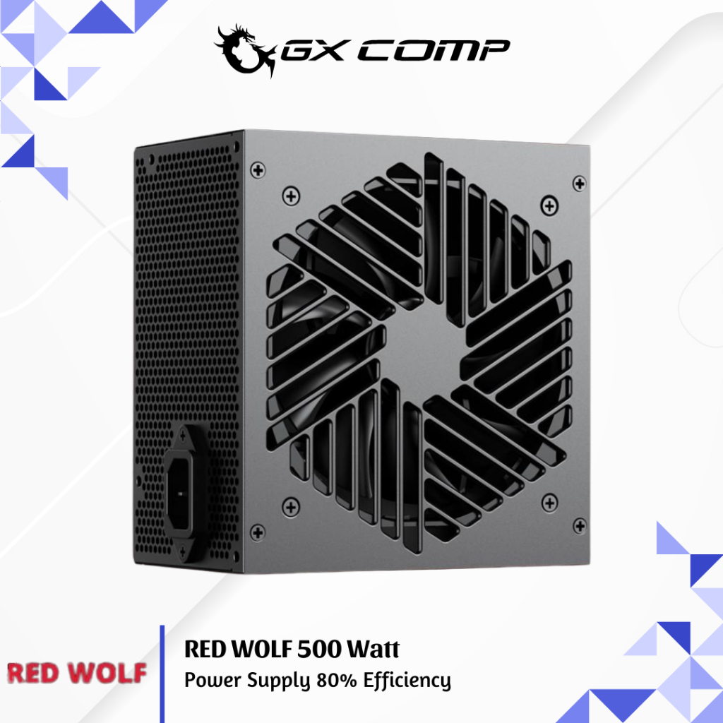 RED WOLF 500 วัตต์ PSU 80% การออกแบบประสิทธิภาพสําหรับ RX 580 - แหล่งจ่ายไฟ 500W พร้อมการรับประกันอย