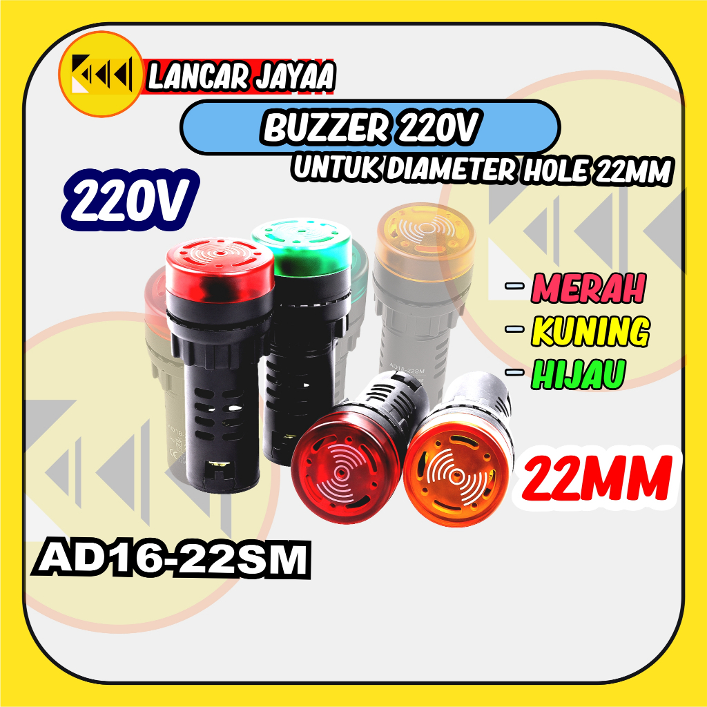 BUZZER LAMP // PILOT BUZZER LAMP 220v // AD16-22SM
