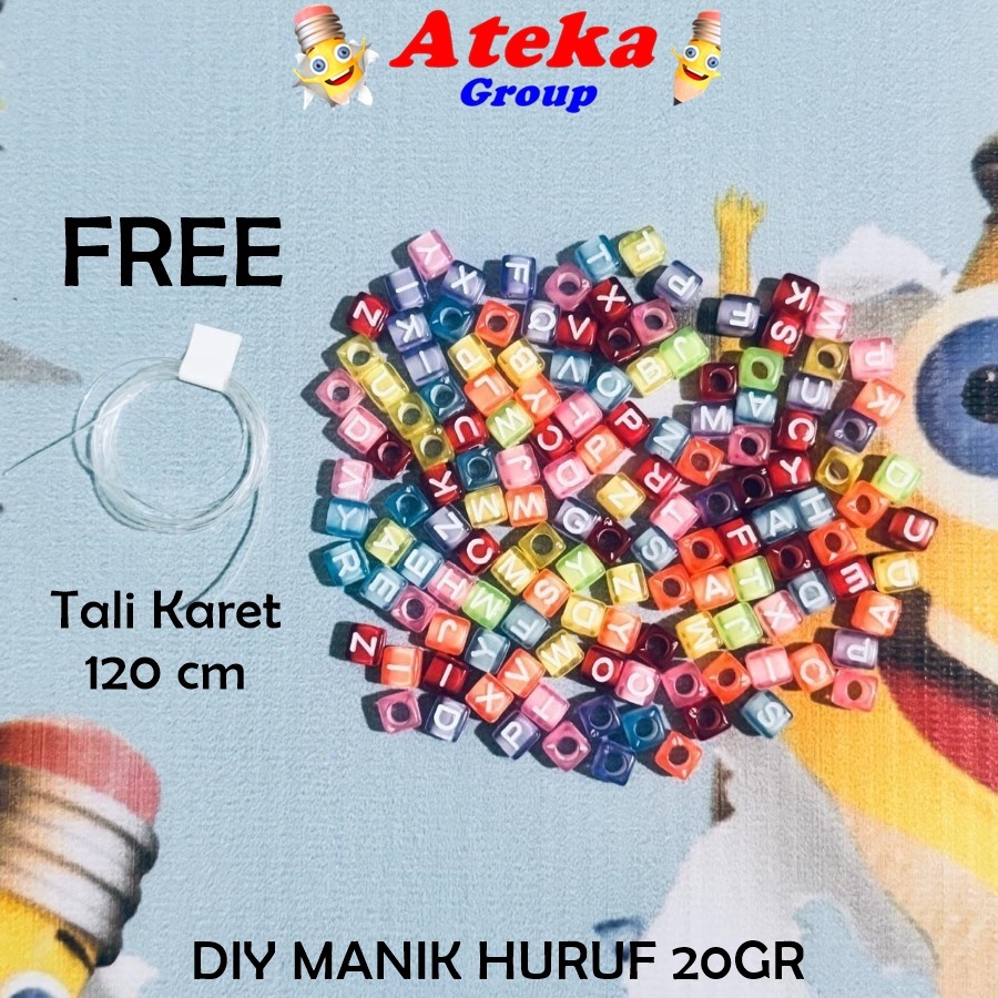 DIY AZ LETTER BEADS RANDOM TRANSPARENT BOX 20 กรัม