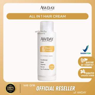 [MIRACLE STORE] AWDAY All in 1 Hair Cream Tanpa Bilas 100ml - Conditioner, Vitamin, Sun Protection
