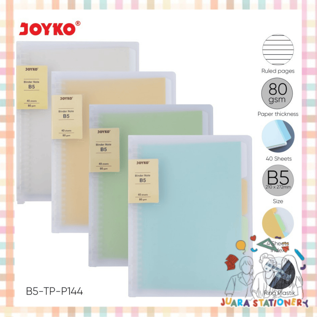 (615) Joyko B5 Transparent Binder B5-TP-P144 / Joyko Binder Note Binder Folder