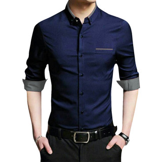 FortKlass raffi kemeja polos pria lengan panjang formal slimfit cowok cowok cowo Slim Fit Casual Tangan Formal Kerja Kantor