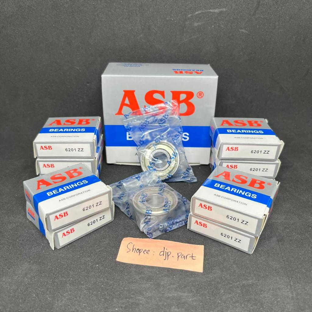 (PRICE 10 ชิ้น) BEARING 6201 ZZ "ASB" MOTORCYCLE GEAR WHEEL BEARING 6201 ZZ IRON CAP